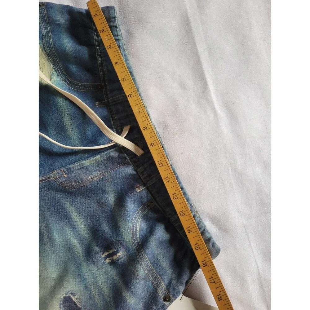 Guess Vintage Women's Lounge Jeans Fleece Jogger Pants SZ L Blue & Pockets